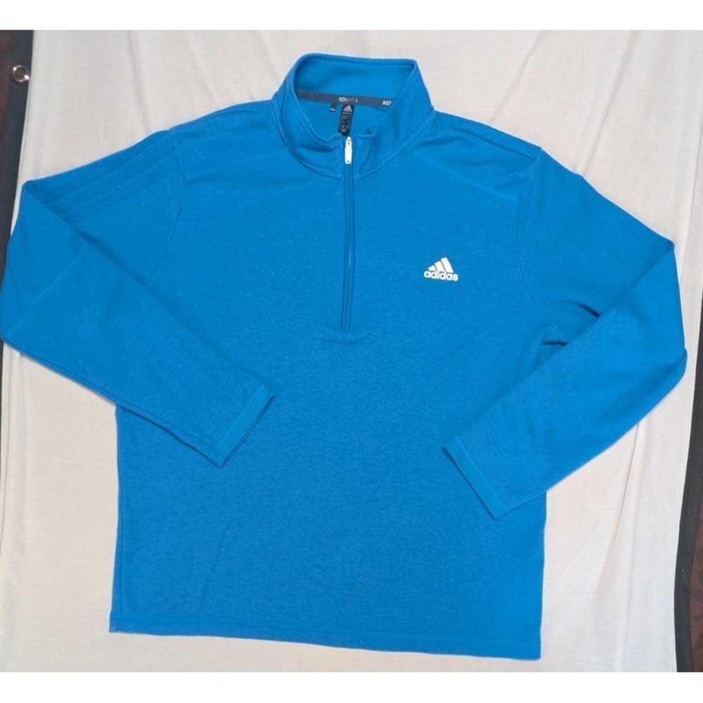 Adidas Mens Primegreen 1/4 Zip Pullover Sweatshirt Size Large Blue